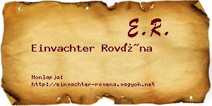 Einvachter Rovéna névjegykártya